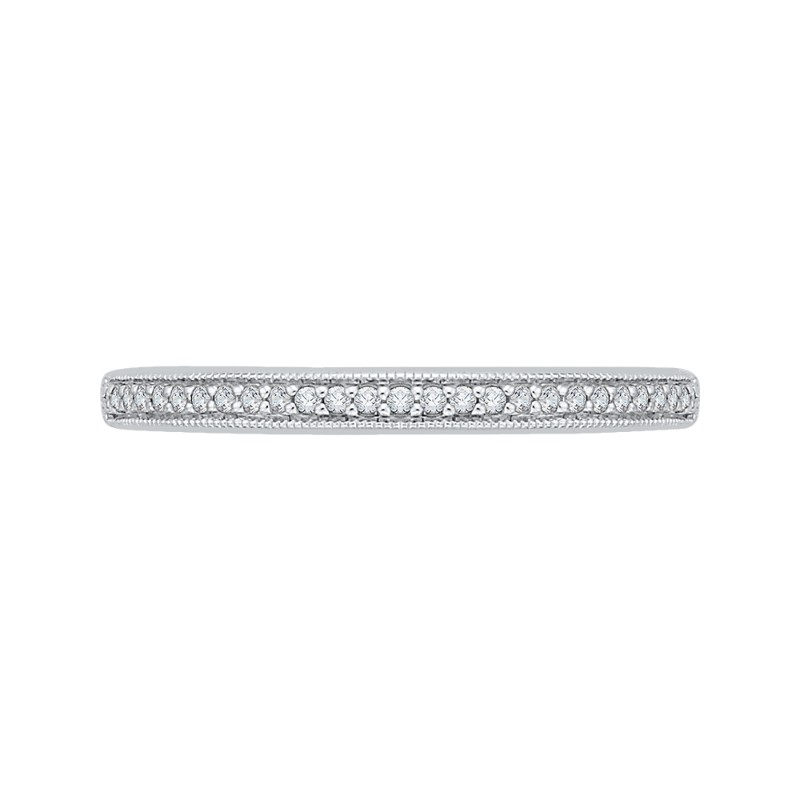 Round Diamond Half-Eternity Wedding Band in 14K White Gold