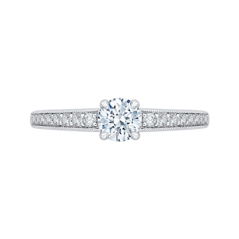 Round Diamond Engagement Ring in 14K Two Tone Gold