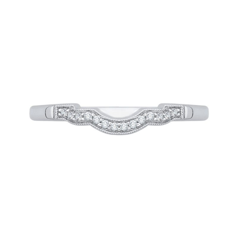 Round Diamond Wedding Band in 14K White Gold