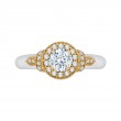 Round Diamond Halo Engagement Ring in 14K Two Tone Gold