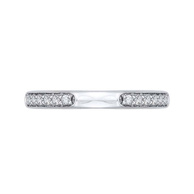 Round Diamond Wedding Band in 14K White Gold