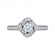 Round Diamond Knotted Engagement Ring in 14K White Gold
