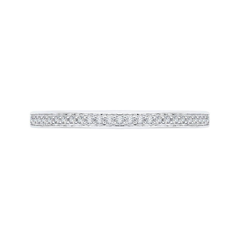 Round Diamond Half-Eternity Wedding Band in 14K White Gold