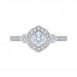 Round Diamond Engagement Ring in 14K Two Tone Gold