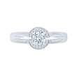 Round Diamond Halo Engagement Ring in 14K White Gold