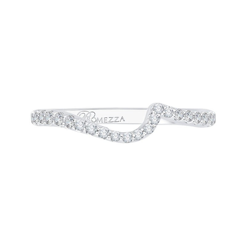 Round Diamond Half-Eternity Wedding Band in 14K White Gold