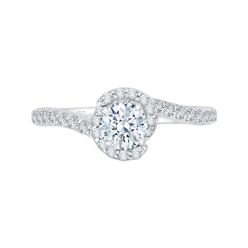 Round Diamond Engagement Ring in 14K White Gold