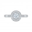 Round Diamond Halo Vintage Engagement Ring in 14K White Gold