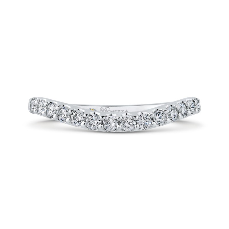 Round Diamond Wedding Band in 14K White Gold