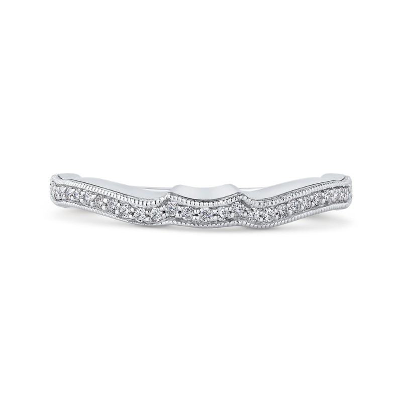 Round Diamond Wedding Band in 14K White Gold