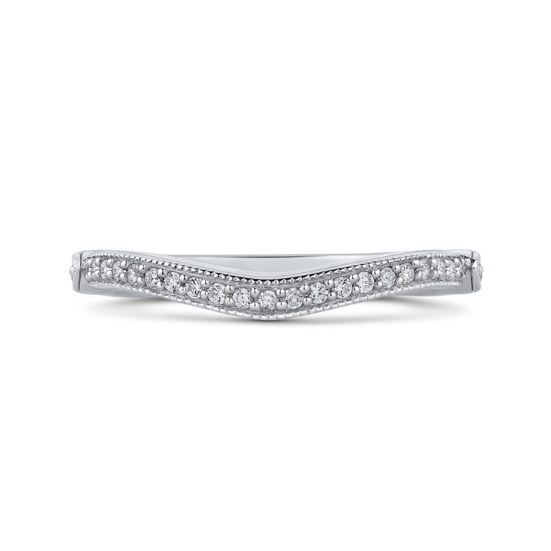 Round Diamond Half-Eternity Wedding Band in 14K White Gold