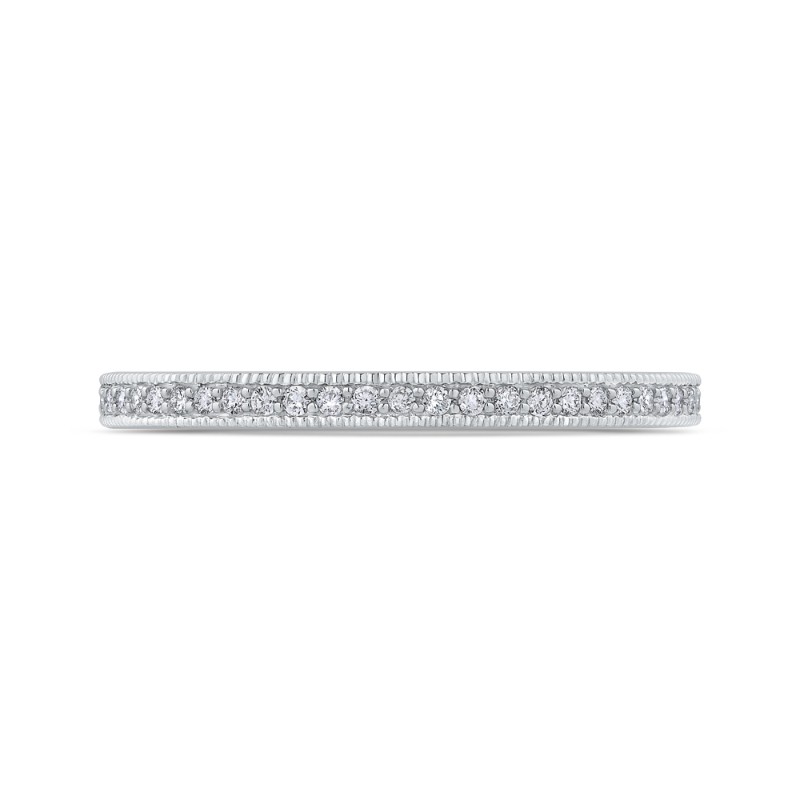 Round Diamond Half-Eternity Wedding Band in 14K White Gold