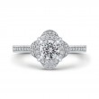 Round Diamond Halo Engagement Ring in 14K White Gold