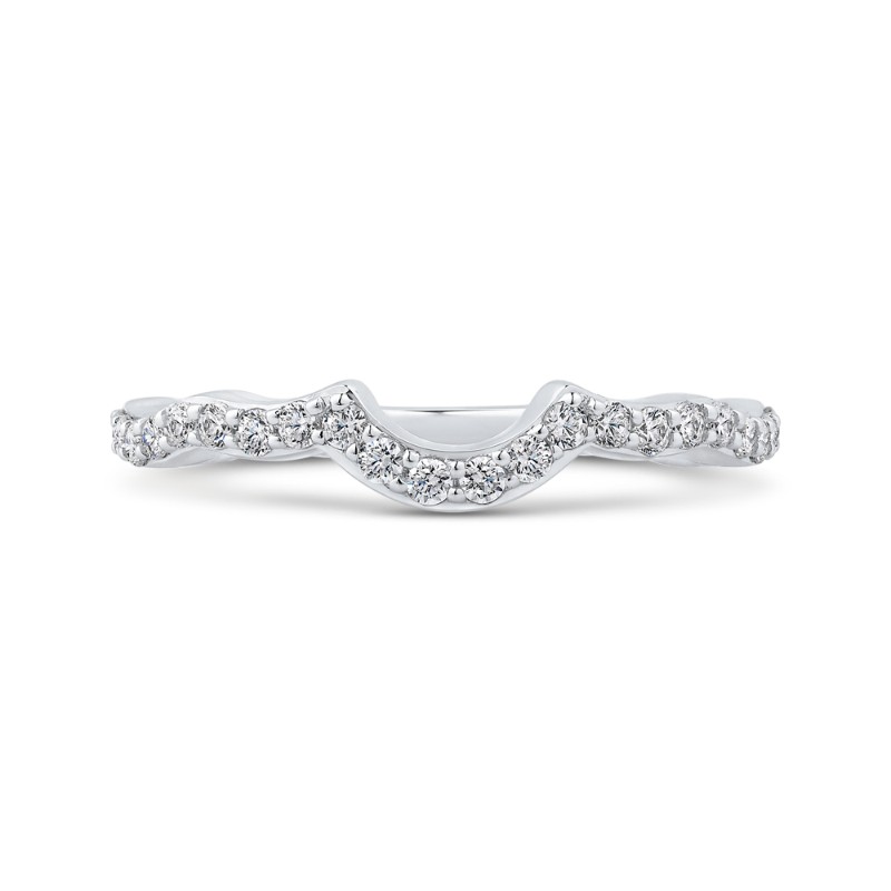 Round Diamond Wedding Band in 14K White Gold
