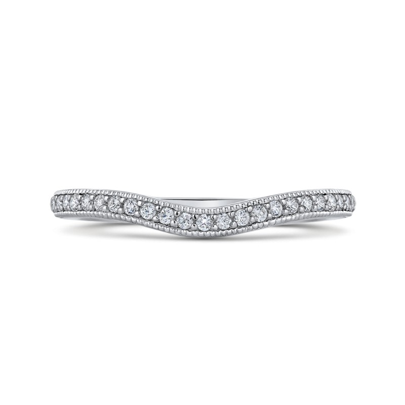 Round Diamond Wedding Band in 14K White Gold