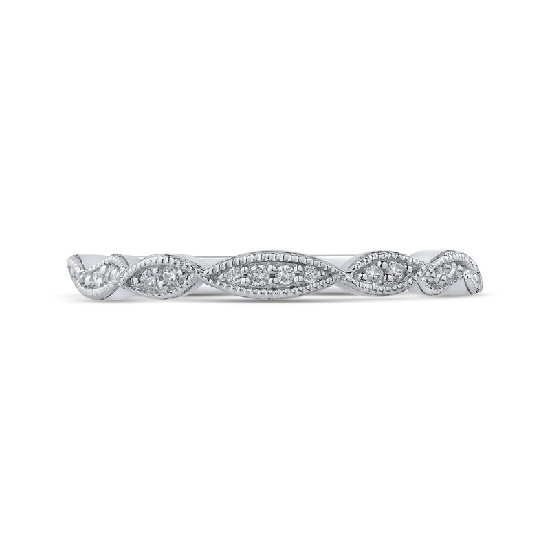 Round Diamond Half-Eternity Wedding Band in 14K White Gold