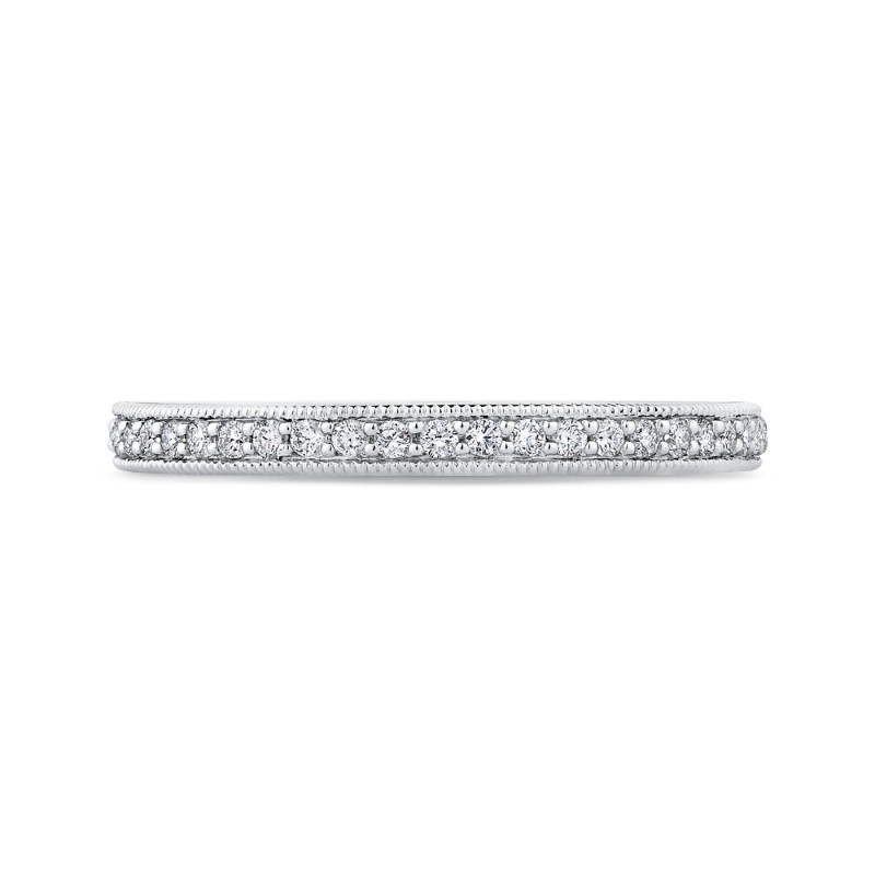 Round Diamond Wedding Band in 14K White Gold