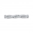 Round Diamond Criss-cross Wedding Band in 14K White Gold