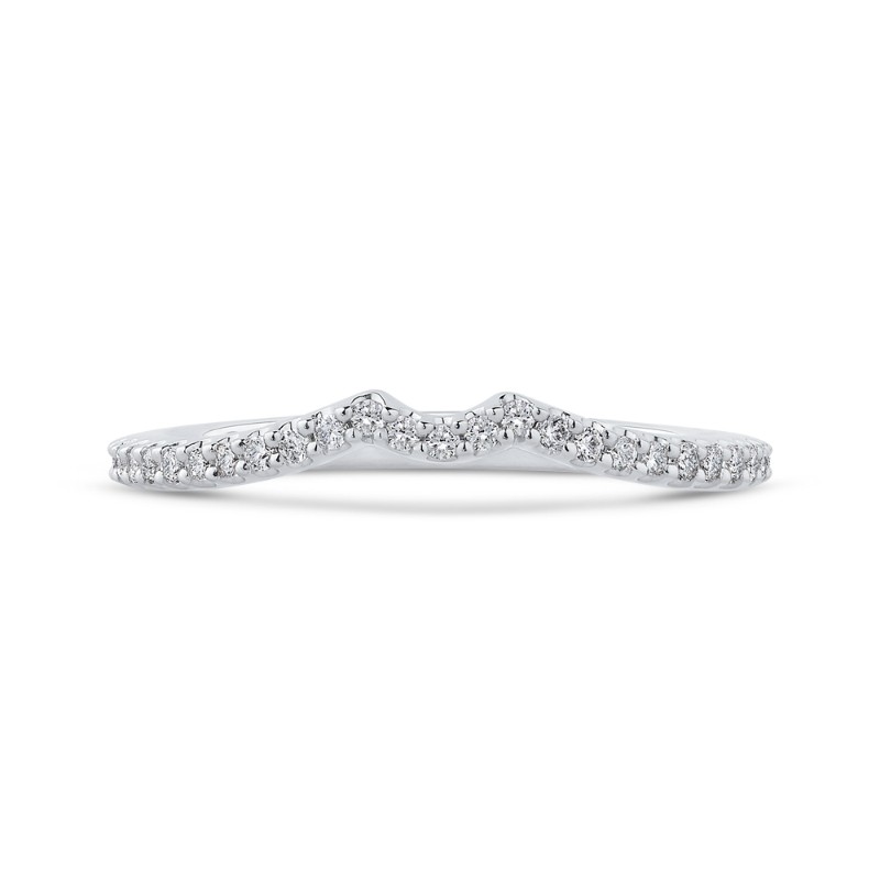 Round Diamond Wedding Band in 14K White Gold