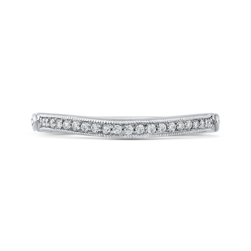 Round Diamond Wedding Band in 14K White Gold