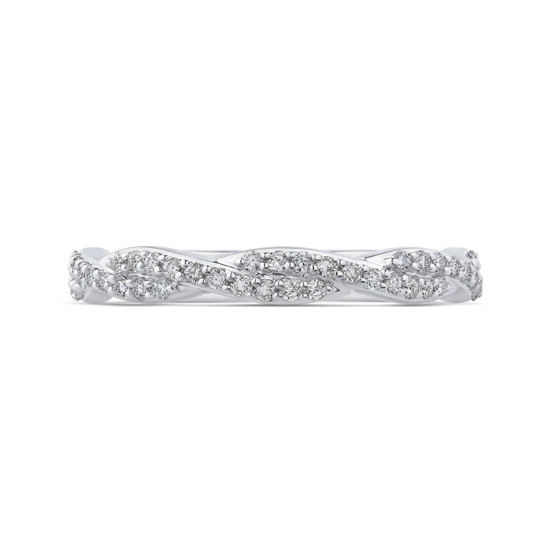 Round Diamond Wedding Band in 14K White Gold