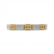 Round Diamond Half-Eternity Wedding Band in 14K Two Tone Gold