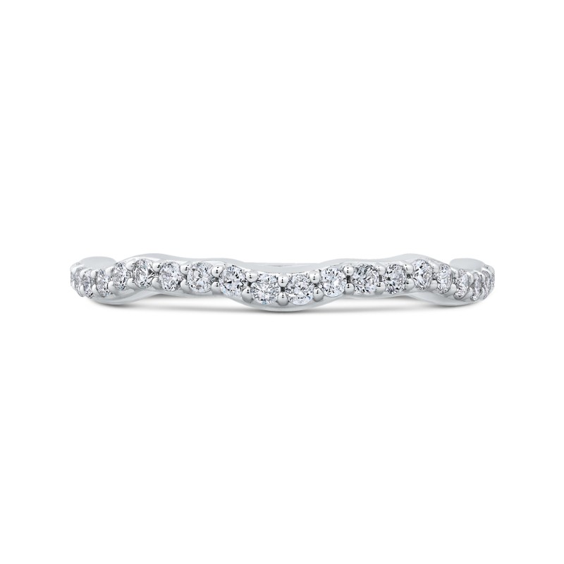 Round Diamond Wedding Band in 14K White Gold
