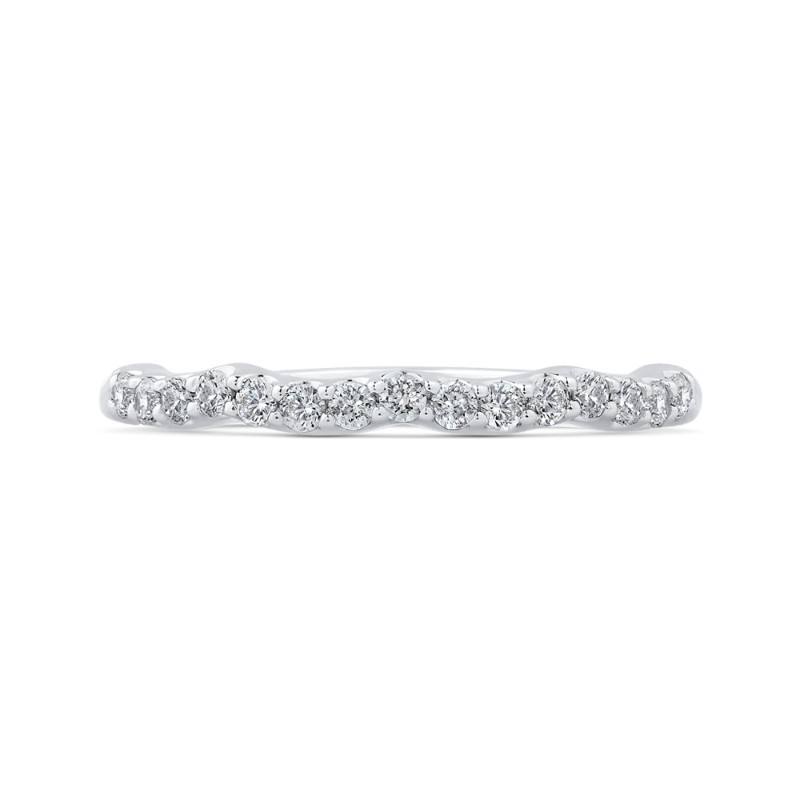 Round Diamond Wedding Band in 14K White Gold