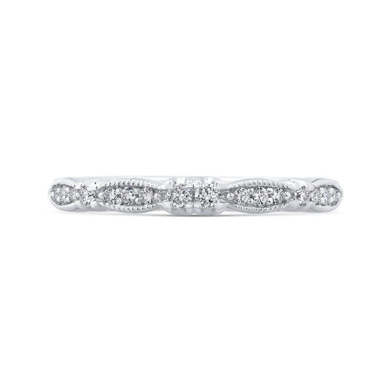 Round Diamond Half-Eternity Wedding Band in 14K White Gold