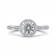 Round Diamond Halo Engagement Ring in 14K White Gold