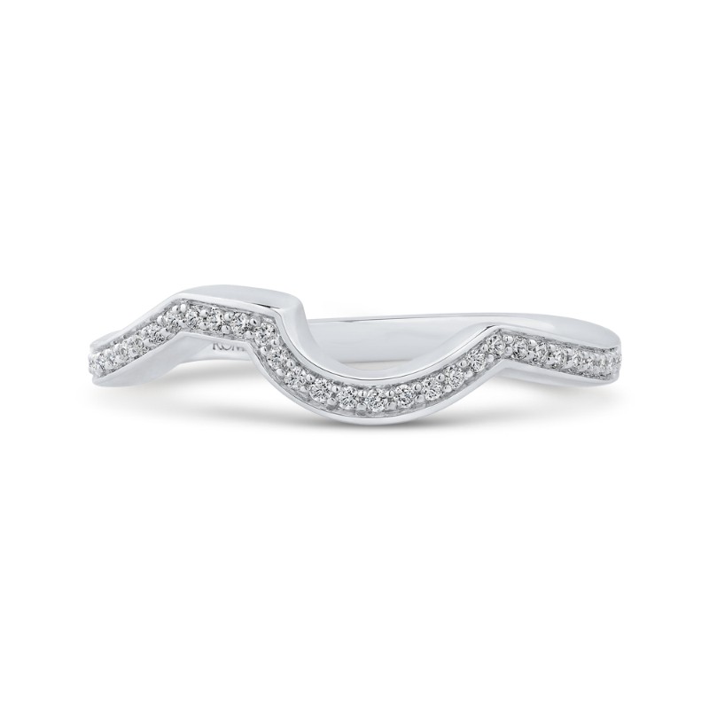 Round Diamond Half-Eternity Wedding Band in 14K White Gold