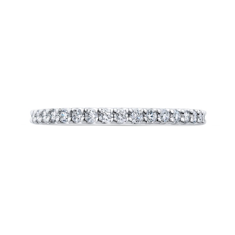 Round Diamond Wedding Band in 14K White Gold