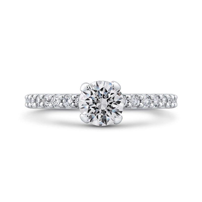 Round Diamond Engagement Ring in 14K White Gold