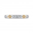 Round Diamond Wedding Band in 14K Two Tone Gold