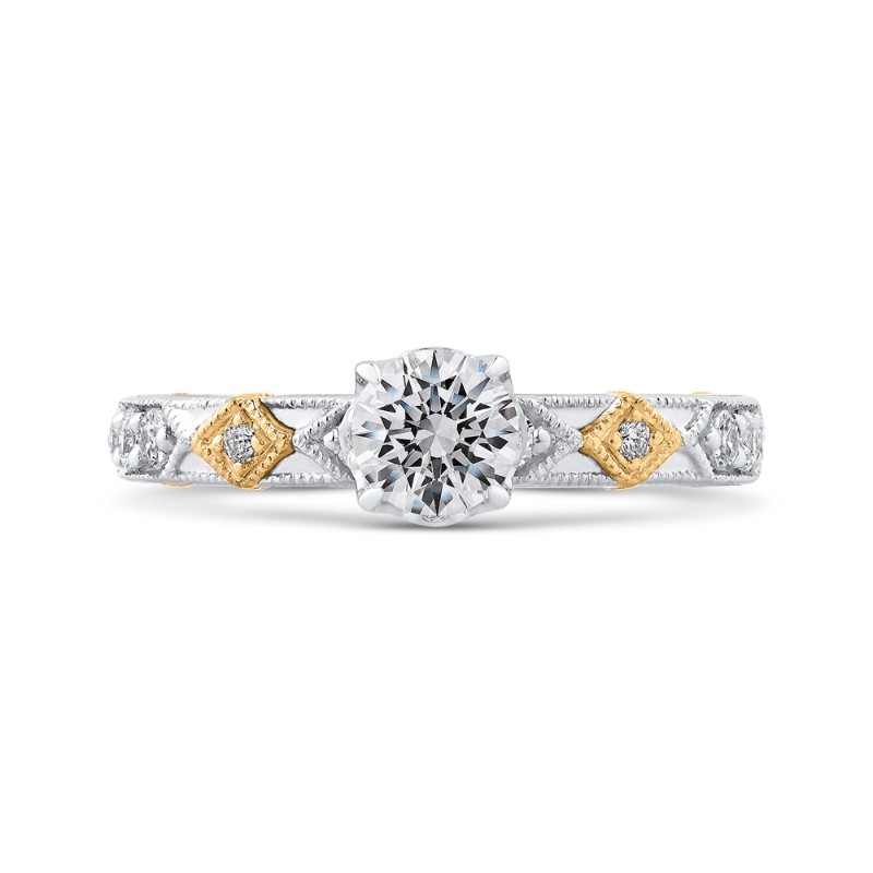Diamond Engagement Ring in 14K Two Tone Gold