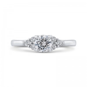 Round Diamond Classic Engagement Ring in 14K White Gold