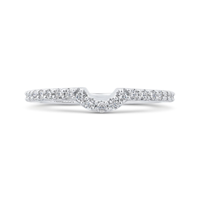 Round Diamond Half-Eternity Wedding Band in 14K White Gold