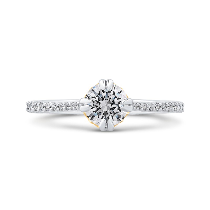 Diamond Engagement Ring in 14K Two Tone Gold