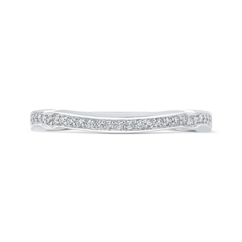 Round Diamond Half-Eternity Wedding Band in 14K White Gold