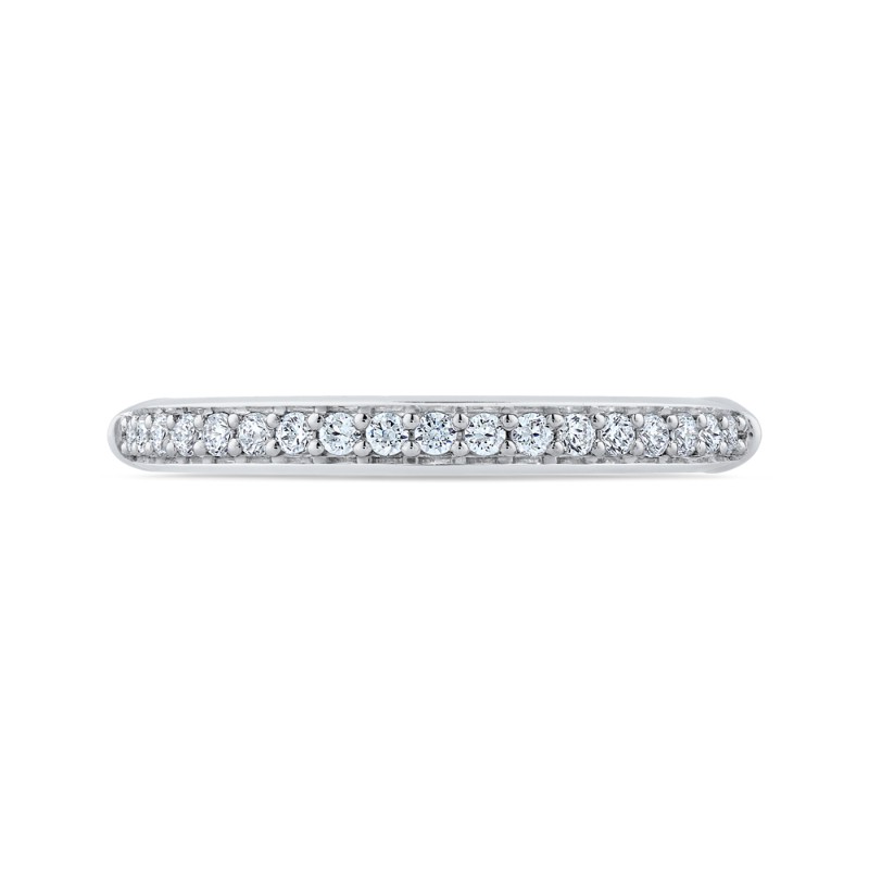 Round Diamond Half-Eternity Wedding Band in 14K White Gold