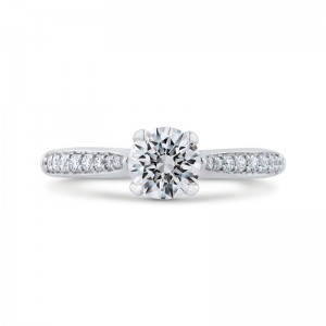 Round Ct Diamond Engagement Ring in 14K White Gold