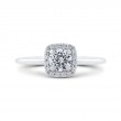 Round Diamond Halo Engagement Ring in 14K White Gold