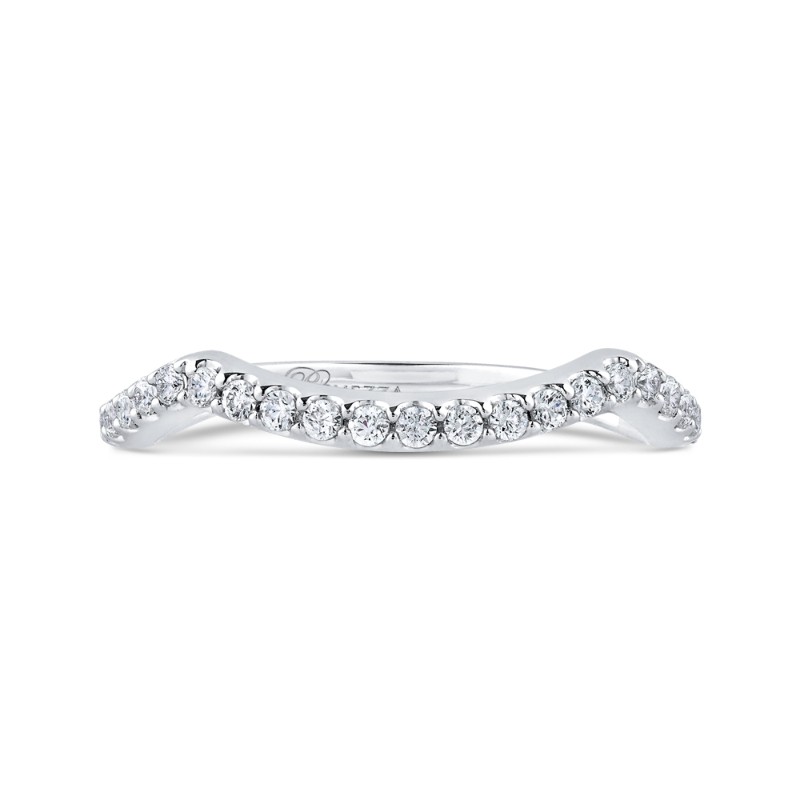 Round Diamond Wedding Band in 14K White Gold