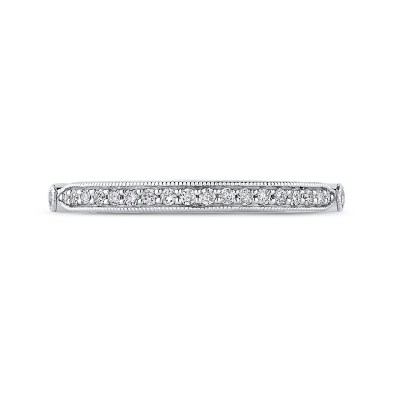 Round Diamond Half-Eternity Wedding Band in 14K White Gold