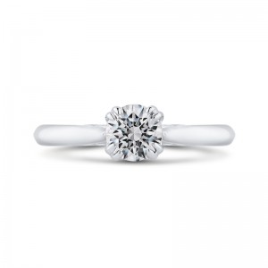 Solitaire Diamond Cathedral Style Solitaire Engagement in 14K White Gold