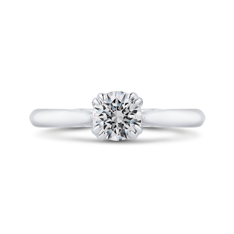 Solitaire Diamond Cathedral Style Solitaire Engagement in 14K White Gold