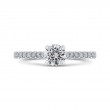 Round Diamond Cathedral Style Engagement Ring in 14K White Gold