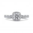 Round Diamond Halo Engagement Ring in 14K White Gold