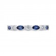 Marquise Cut Sapphire Diamond Wedding Band in 14K White Gold