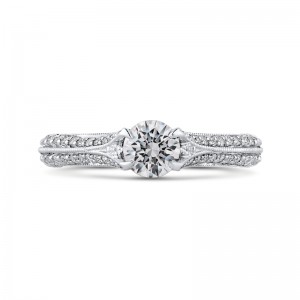 Split Shank Diamond Engagement Ring in 14K White Gold